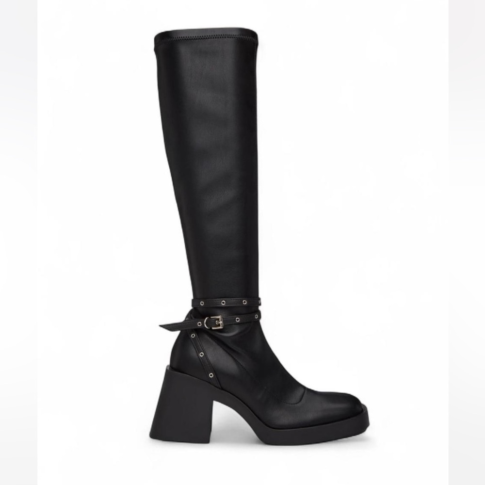 Justine Clenquet Black Chloe Leather Stretch Boots 38 IT
